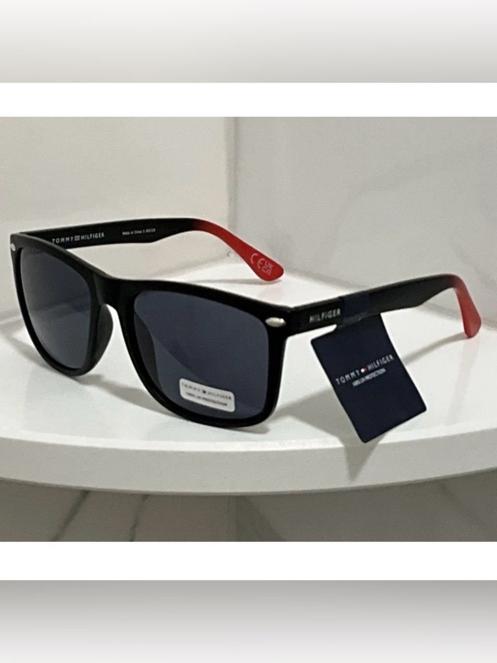 Tommy Hilfiger San Diego MP OM652 Rectangular Sunglasses Matte Black Red Gray